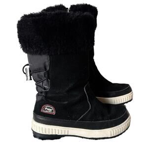 Pajar Black Kady Waterproof Suede Winter Boots Womens Size 7-7.5